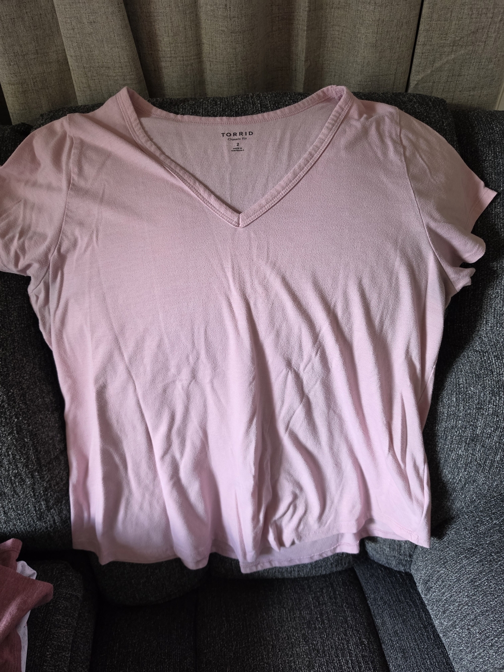 torrid Light Pink V-Neck Short Sleeve Tee